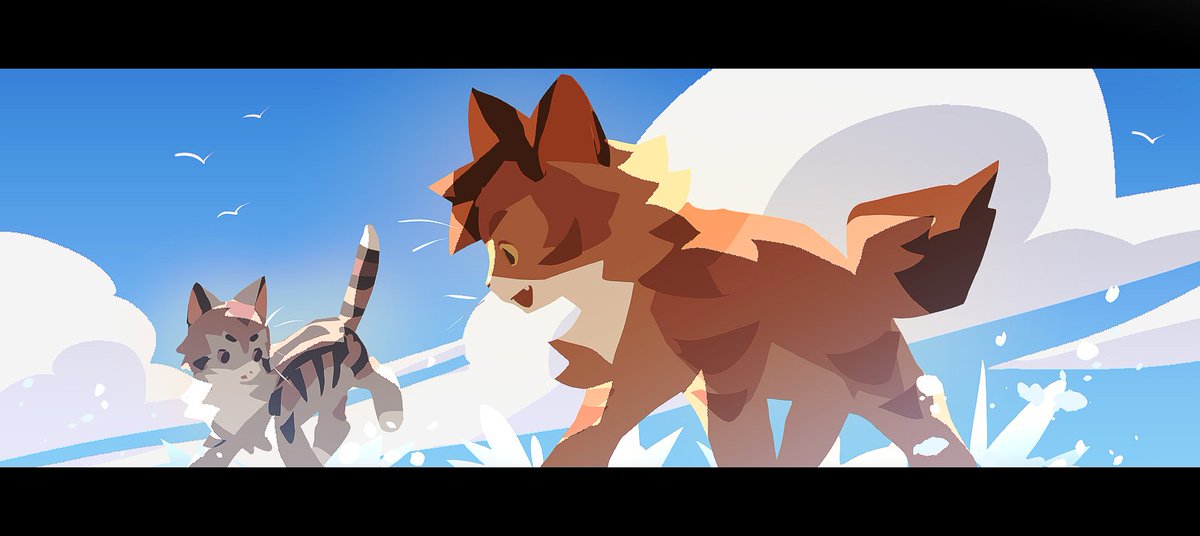 97ducklings's tweet image. Doodled a few scenes... (Warrior Cats OC)