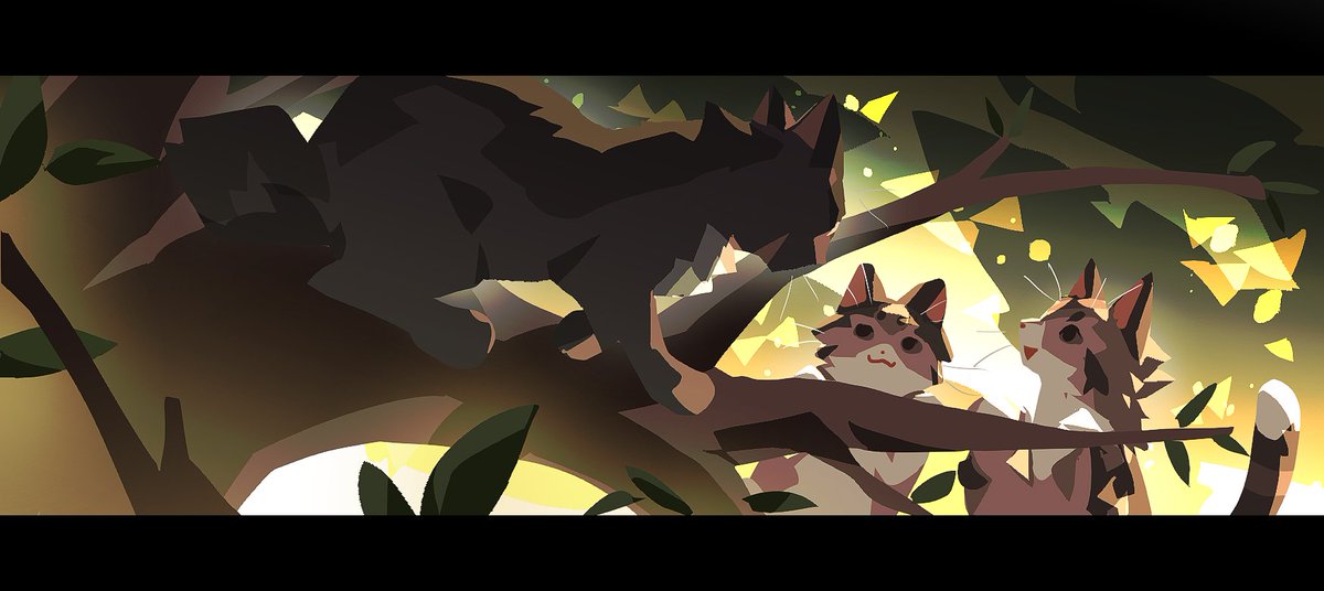 97ducklings's tweet image. Doodled a few scenes... (Warrior Cats OC)