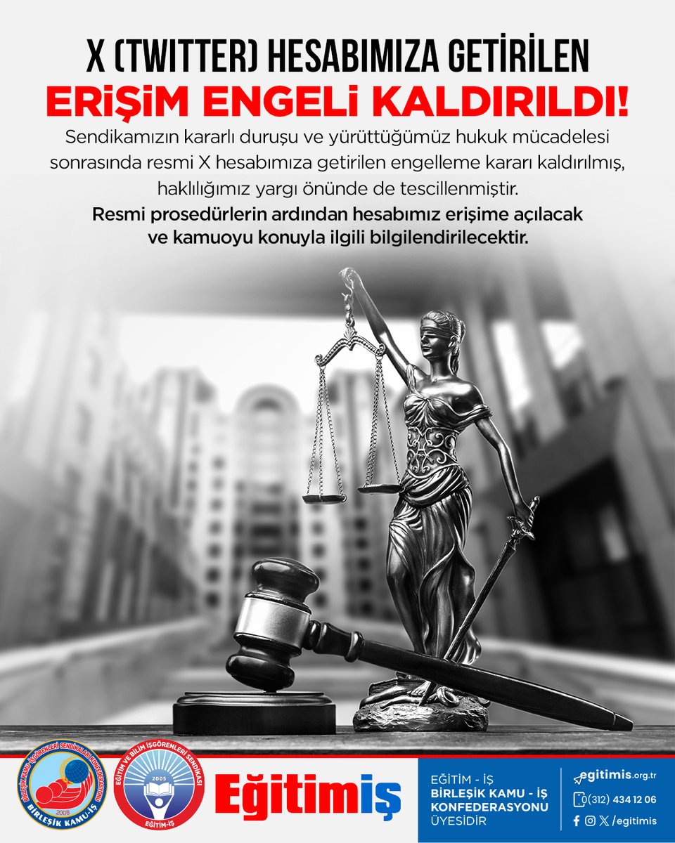 Sendikamız Eğitim-İş’in resmi sosyal medya hesaplarından biri olan <a href="/egitimis/">Eğitim-İş</a> adlı X (Twitter) hesabımız; 6 Mayıs’ta, darbe hukukuyla idam edilen üç fidanımız Deniz Gezmiş, Yusuf Aslan ve Hüseyin İnan’ı anmak amacıyla yaptığımız paylaşımlar gerekçe gösterilerek hukuka aykırı