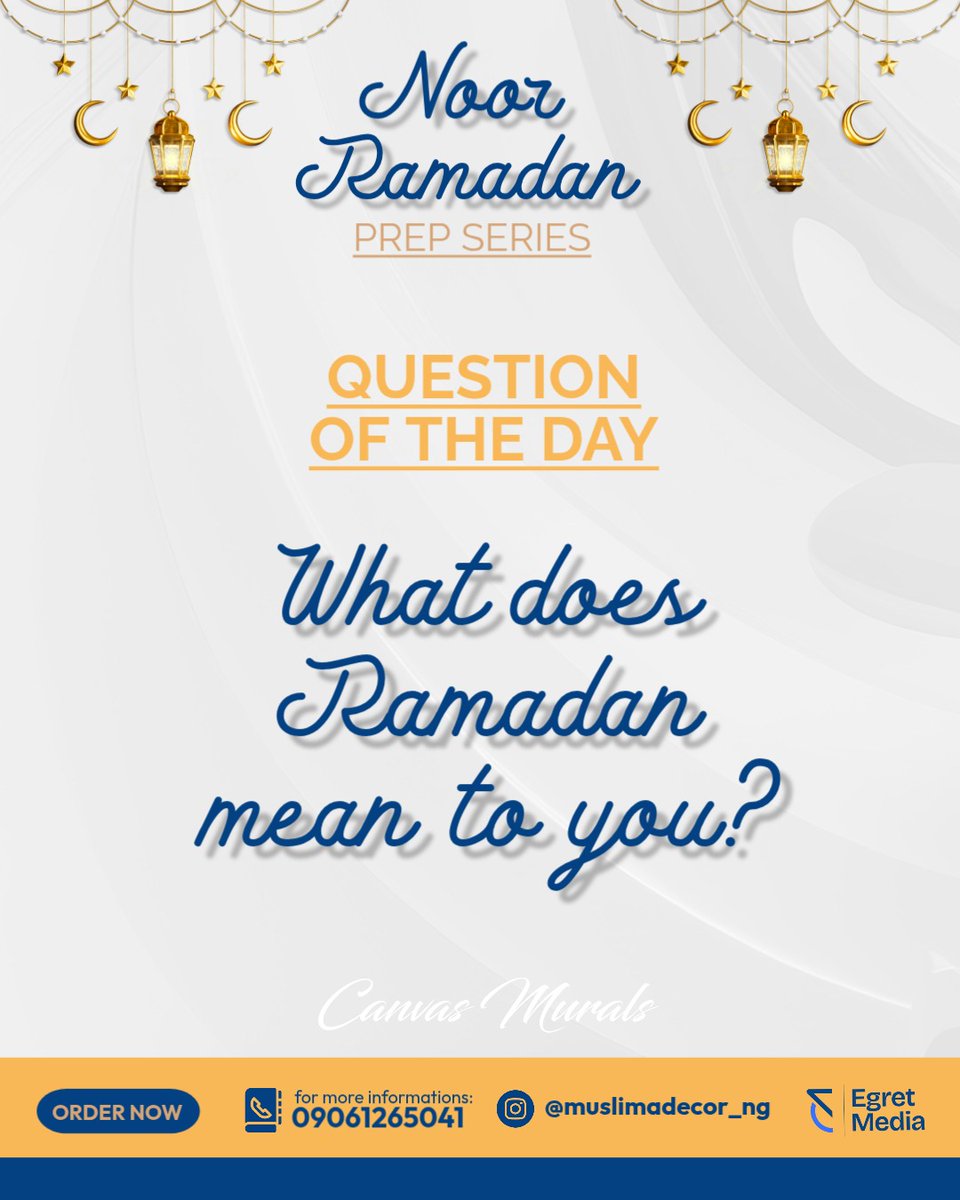 EgretMedia's tweet photo. Ramadan Countdown: 27 DAYS TO GO!

Question of the Day: What does Ramadan mean to you?

- Is it a reflection that slows you down in a fast world?
- Discipline that realigns your body and soul?
- Peace that settles your heart in the quiet hours before iftar? https://t.co/weuCOKnxNt