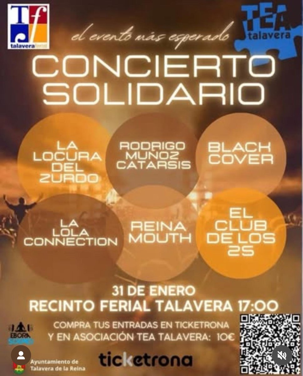 En Talavera Ferial estamos encantados de colaborar en el Concierto Solidario que acogeremos el próximo 31 de enero a favor de la Asociación TEA Talavera.
.
📆 31 de enero
📍 Recinto Talavera Ferial
.
.
#talavera @tea_talavera #conciertosolidario