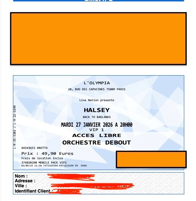 princessparkk28's tweet photo. selling ticket for halsey badlands tour in paris :)!! n2 on the  27/02, the ticket is standing and part of the VIP package, which i’m willing to sell too (for full price) 
#halsey #concert #ticket #badlands https://t.co/n4GDt3tsBl