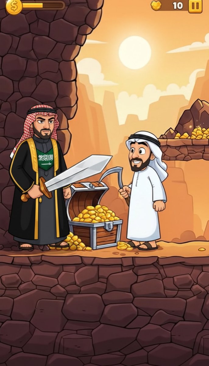 Qout_55's tweet image. 🚨🎮 اعــلان رسـمـي جــداً 

أحب أزف لكم خبر اني اخيراً خلصت اللعبة اللي كنت شغاله عليها 🔥
اسمها أبوظبي : البحث عن الذهب 🥇

لعبة 2D كرتونية عن شخصية إماراتية تحب الذهب أكثر من اللازم .. مراحل، عقبات، و تكسير صخور ⛏️

📱 قريباً على الـ App Store
🎥 والـ Gameplay بنزّله بعد شوي