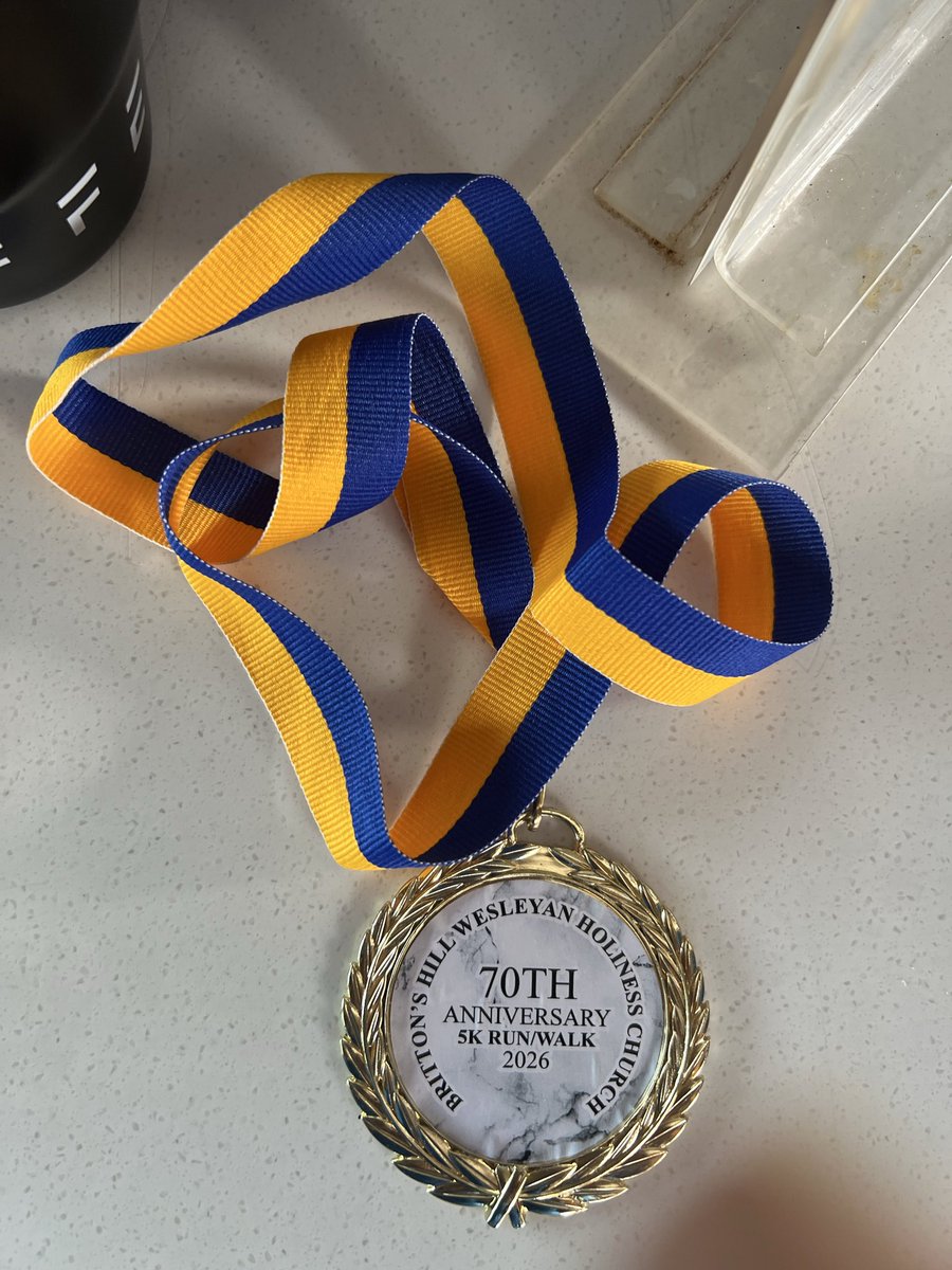 Participated in the 5k Fun Run for the 70th Anniversary of the Britton’s Hill Wesleyan Holiness Church. Received the medal for being first in my age group. #WeekOfPrayer #WeekofPrayerforChristianUnity #runner #runner #fatherdaughter #running #fellowship #ecumenical <a href="/Julz_Burke/">Julie-Ann Burke</a>