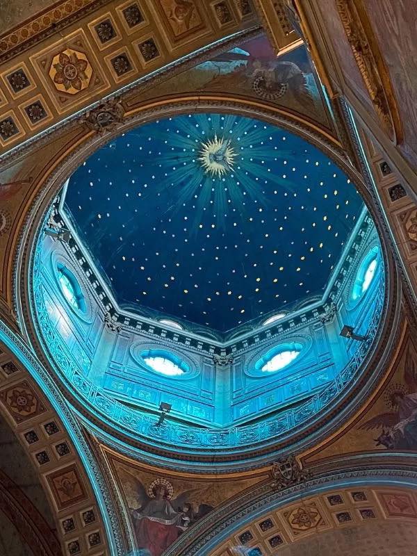 The famous Starry Dome of the Church of San Gioacchino in Rome.