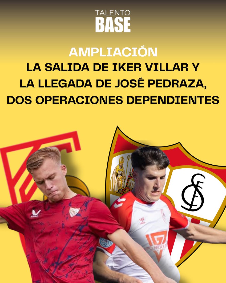TalentoBase's tweet image. 🚨El futuro de Iker Villar y José Pedraza: 𝐝𝐞𝐩𝐞𝐧𝐝𝐢𝐞𝐧𝐭𝐞𝐬

💼 Iker Villar cuenta con ofertas en el grupo 4 de 2° RFEF: el Antoniano no acepta algunos requisitos del #SevillaFC. 

🔴 José Pedraza sigue entrenando con el grupo a la espera de que se resuelva todo.