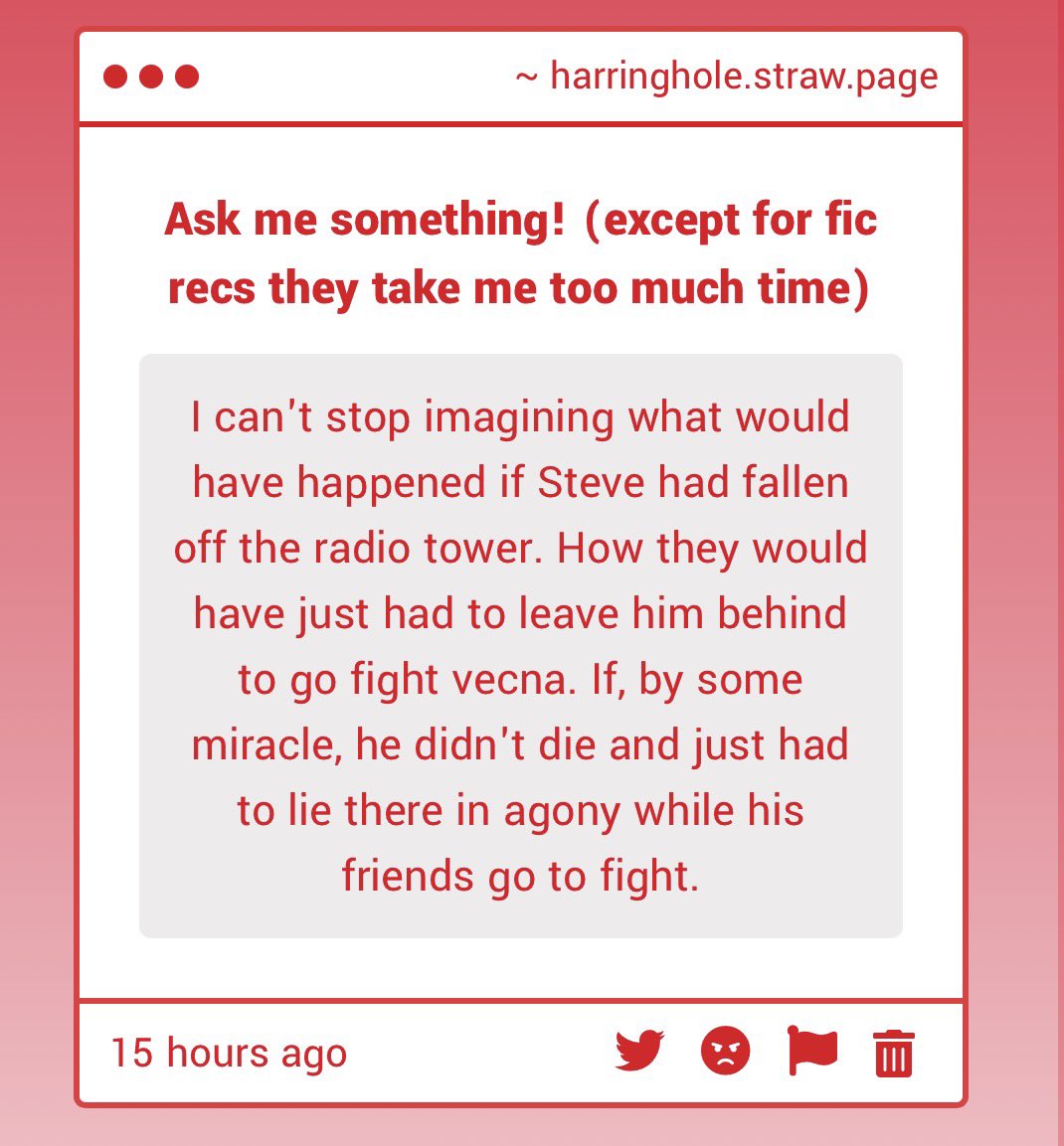 if he fell off that tower at least 2 people would follow suit