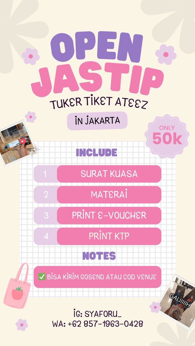 syaforu_'s tweet photo. Jasa Tuker Tiket IN YOUR FANTASY IN JKT
by SYARFORU

💸50k/tix
Include: 
- surat kuasa
- materai
- print e-voucher
- print KTP

✅️Gosend/COD Venue

Hubungi Wa Admin SYAFORU (085719630428)

atau link ⬇️
https://t.co/6cLIVO22jw

testi bisa cek di shopee ⬇️
https://t.co/uSmVt5S8nM https://t.co/lAMkK9UwfV