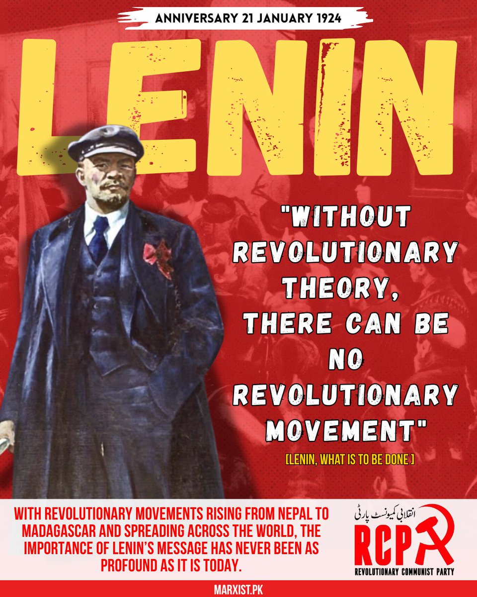 rcipakistan's tweet photo. With revolutionary movements rising from Nepal to Madagascar and spreading across the world, the importance of Lenin’s message has never been as profound as it is today. https://t.co/bk1jV9p8Qu