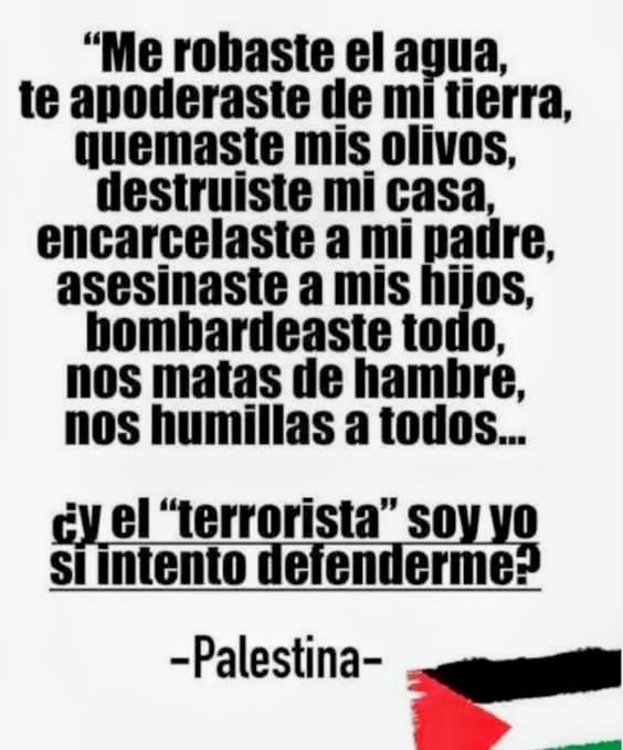 ¿Y el "t3rrorista" soy yo si intento defenderme?

Atte: Palestina.