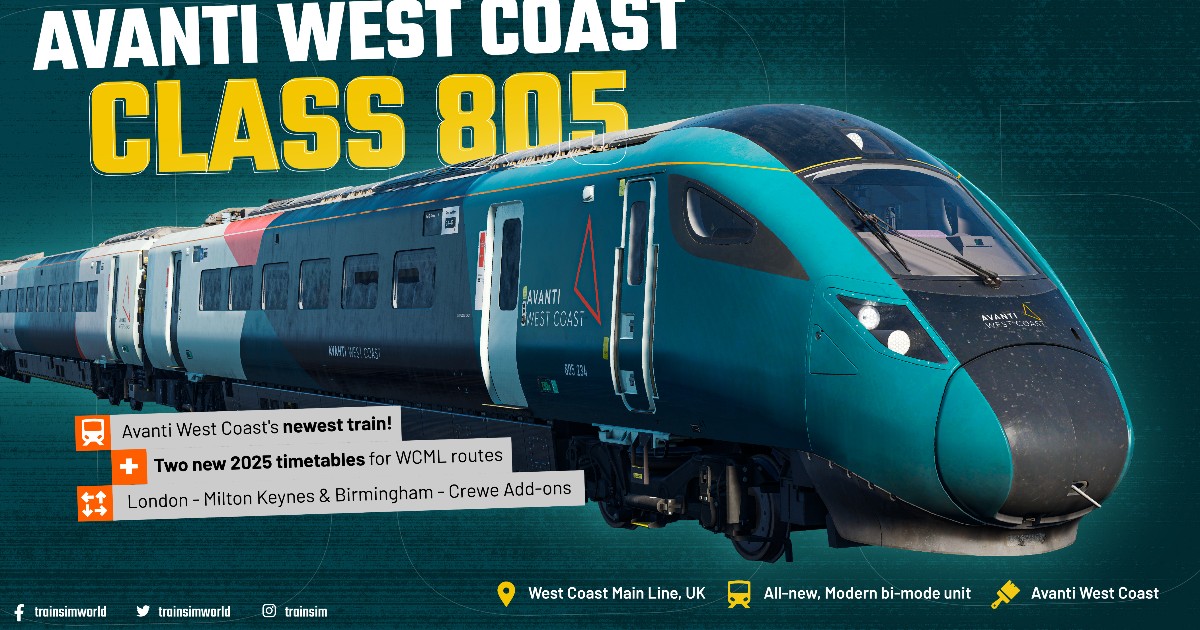 DovetailGamesJP's tweet image. 🚆 All Aboard Studios 制作の新アドオン、Avanti West Coast「Class 805 Evero」を初公開！

DTGのMatt &amp;amp; Harry、All Aboard Studiosの Dan &amp;amp; Kieran が開発中アドオンをじっくり紹介する動画をぜひご覧ください🎥

📺 今すぐ視聴
youtube.com/live/veWUmPqap…

#tsw6
