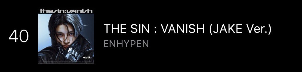 enwaveaus's tweet photo. 260122 #iTunes [12:54AM AEDT]

#ENHYPEN's ‘The Sin: Vanish (JAKE Ver.)’ ranks on iTunes’ 'All Genre Albums Chart' Australia at #40 (-13)

The only member version on the chart right now. 

#엔하이픈 #ENGENE #ENHYPENAU #ENWAVEAUS #StreamTeamAU #EN_Knife #THE_SIN_VANISH #THE_SIN_VANISH_AUS #ENHYPEN_7thMiniAlbum @ENHYPEN @BELIFTLAB
