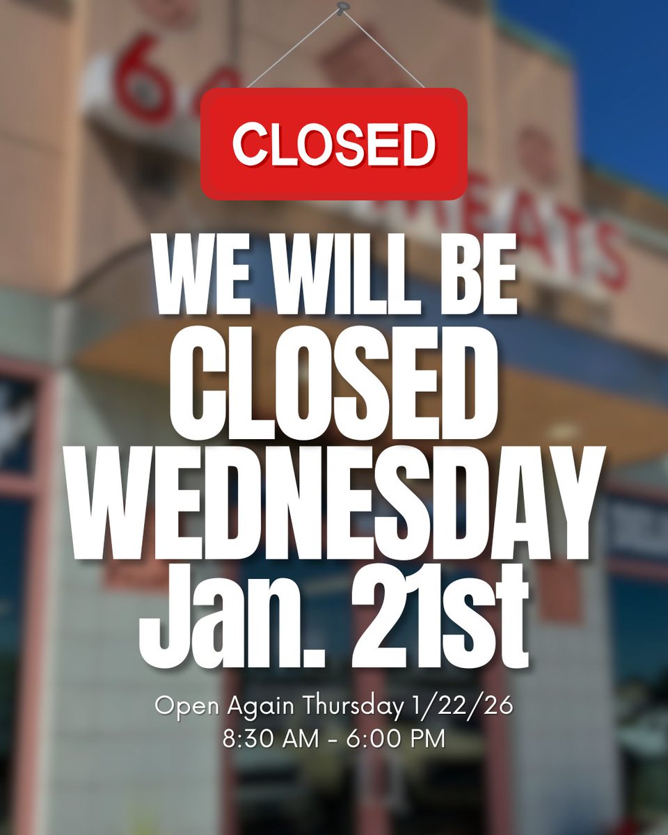 640Meats's tweet photo. After a busy holiday season, Pete is giving the team a well-deserved day off.
We will be closed on Wednesday, January 21st, to rest and recharge.
Thank you for your understanding and continued support of our incredible team!  📷 https://t.co/DWvjTn0Qag