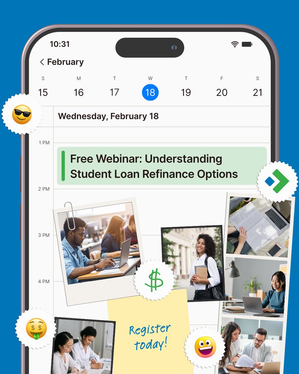 COPFCU's tweet photo. Thinking about student loan refinancing in 2026? Join our FREE member webinar, Understanding Student Loan Refinance Options in 2026, to learn how refinancing works and what to consider before making a move.

📅 Feb 18 | ⏰ 1PM or 6PM ET

Register here: https://t.co/4Yh4K7zXac https://t.co/2VLB9wRSdz