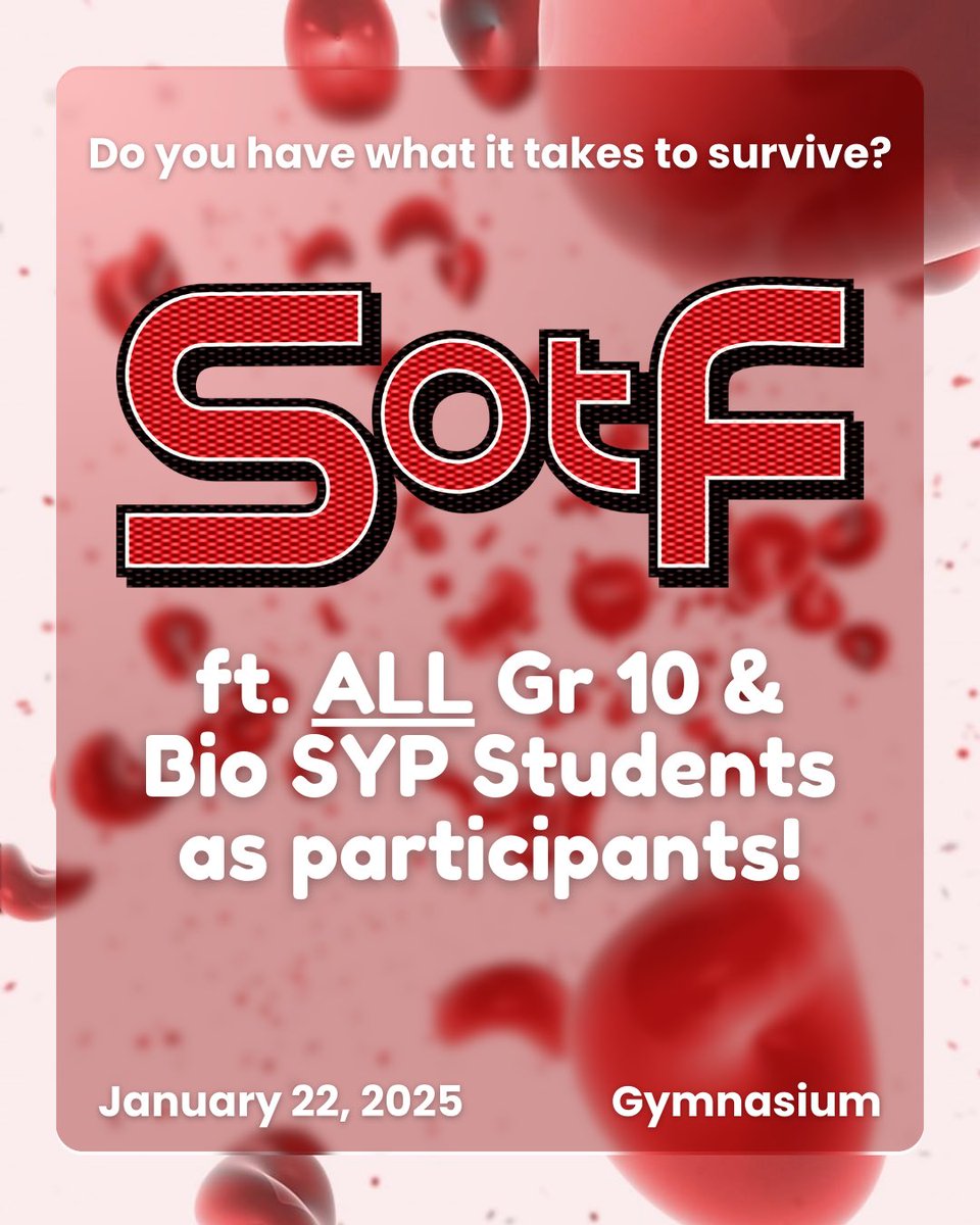 mcteambio's tweet photo. Do you have what it takes? ⁉️

Don’t miss out on the opportunity to prove yourself at tomorrow’s Survival of The Fittest. ⚔️ 

See you there! 

🎨 Em Zabala, Apollo Castro, and Corazon Hernandez
 🖊️Ely Lopez https://t.co/FFC00ku30N