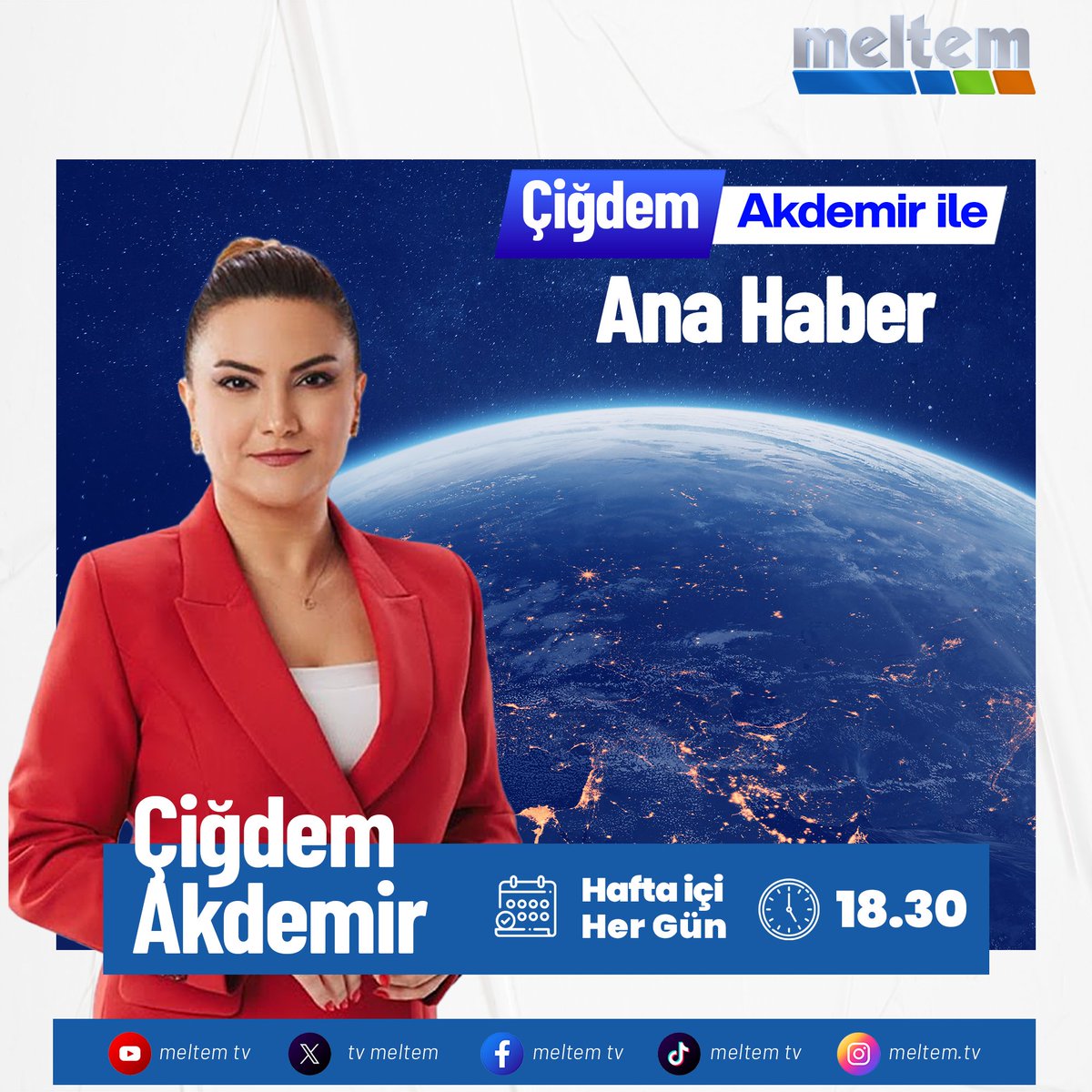 tvmeltem's tweet photo. 📺#ÇiğdemAkdemir ile #AnaHaber saat 18:30'da #MeltemTV'de! #Affetmem etiketiyle görüşlerinizi paylaşın, canlı yayında konuşalım! Gündemi yakından takip etmek ve en güncel haberleri öğrenmek için bizi izlemeyi unutmayın.
🔴Youtube Canlı Yayın Linki: https://t.co/rUOHAy7MXd
@akdemircigdem