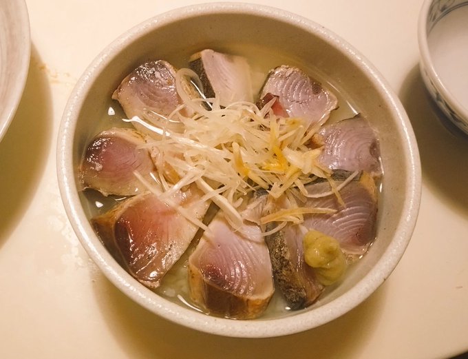 締めはヨコワの湯かけ 