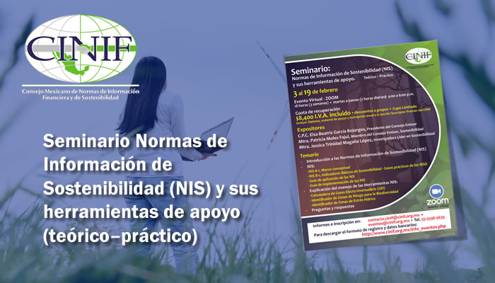 Las #NIS son esenciales para la transparencia en los reportes de #Sostenibilidad. Aprende su aplicación en el seminario teórico–práctico del #CINIF, con casos reales de los #IBSO y el uso de herramientas técnicas. Más información: cinif.org.mx/info_eventos.p…
