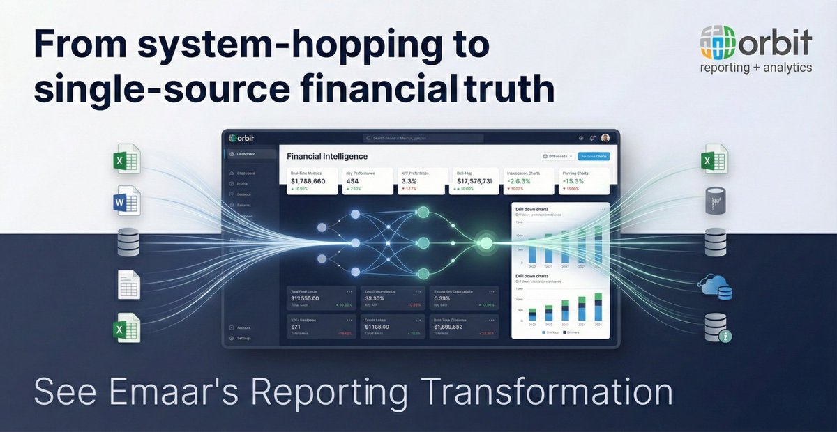 Emaar manages $48.3B in assets across residential, hospitality, and commercial. Their finance team was stuck between #OracleEBS and Fusion until #orbitanalytics #GLSense. One Excel interface. Two ERPs. Real-time drill-down. Faster close. Smarter decisions. hubs.la/Q03_FKw20