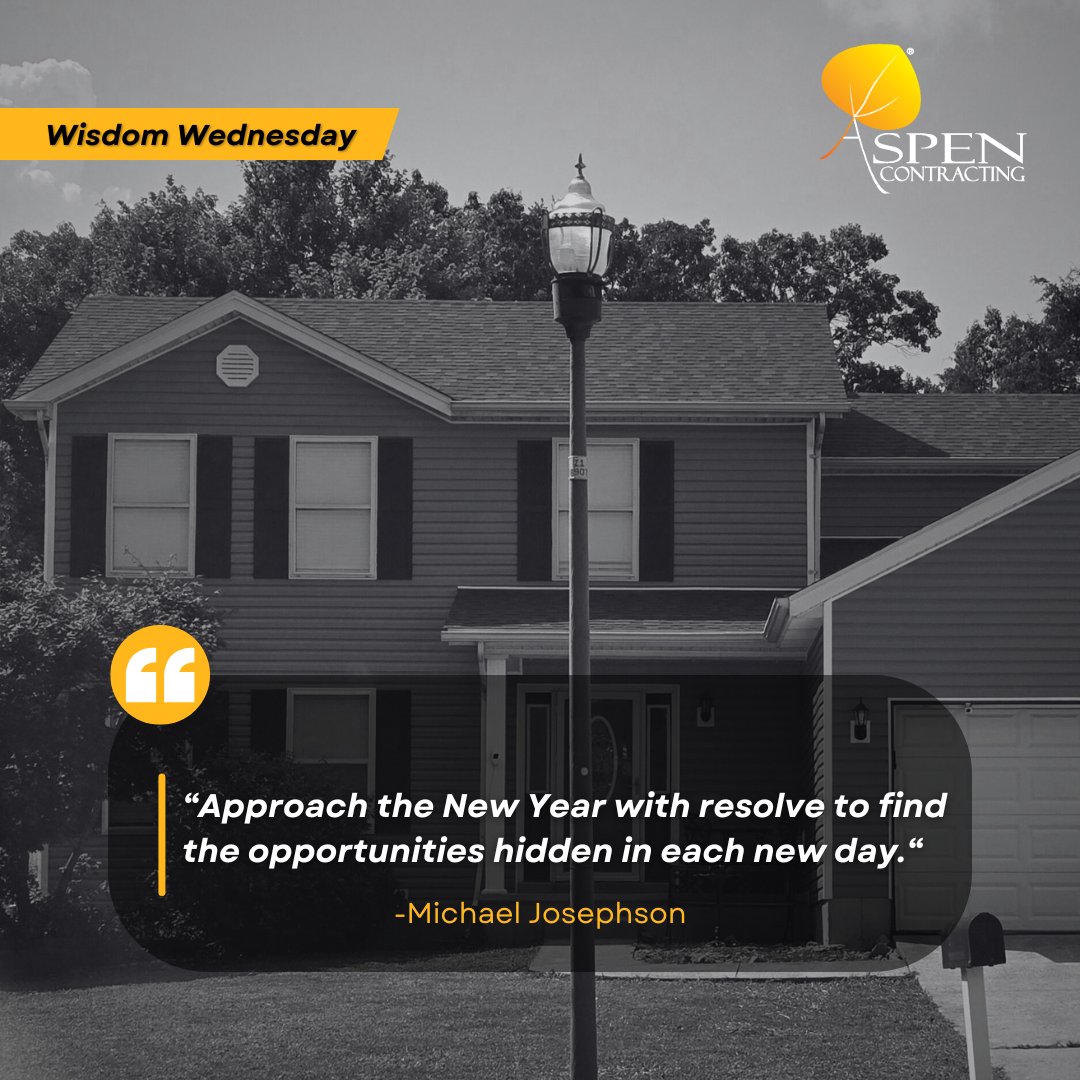 “Approach the New Year with resolve to find the opportunities hidden in each new day.” — Michael Josephson ✨
Start 2026 inspired! 💛🖤
#AspenContracting #WisdomWednesday #NewYearMotivation #GrowthMindset