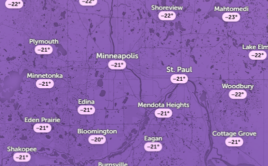 RayzillaMC's tweet image. Do you think they'll riot this weekend?

Projected temps for Saturday: