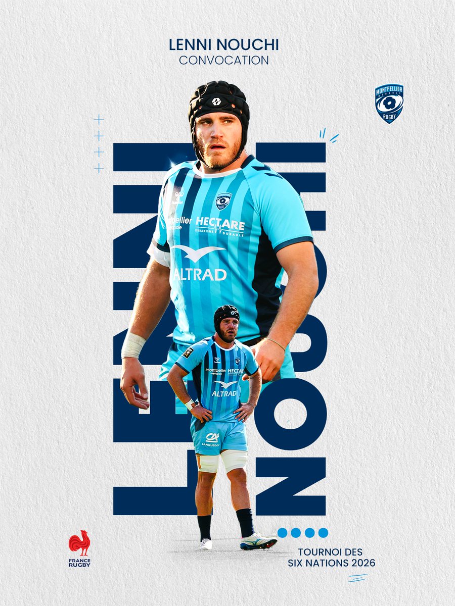 𝐷𝑖𝑟𝑒𝑐𝑡𝑖𝑜𝑛 𝑙𝑒 𝑋𝑉 𝑑𝑒 𝐹𝑟𝑎𝑛𝑐𝑒 ! 🇫🇷

Bravo à notre capitaine Lenni Nouchi, qui fait partie des 42 joueurs appelés pour le Tournoi des Six Nations 2026 👏