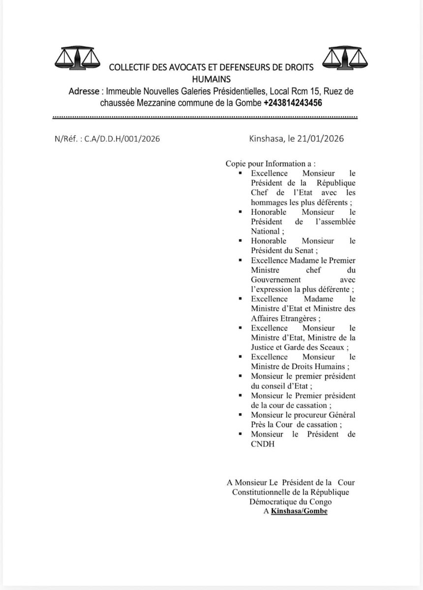 PascalL5990's tweet image. Alors  que l’accord  entre la RDC  et le Rwanda signé à  Washington, est attendu  comme  un pas vers  la restauration de la paix dans l’est, un collectif  d’avocats  saisi  la cour  constitutionnelle  pour  l’annulation  de celui-ci