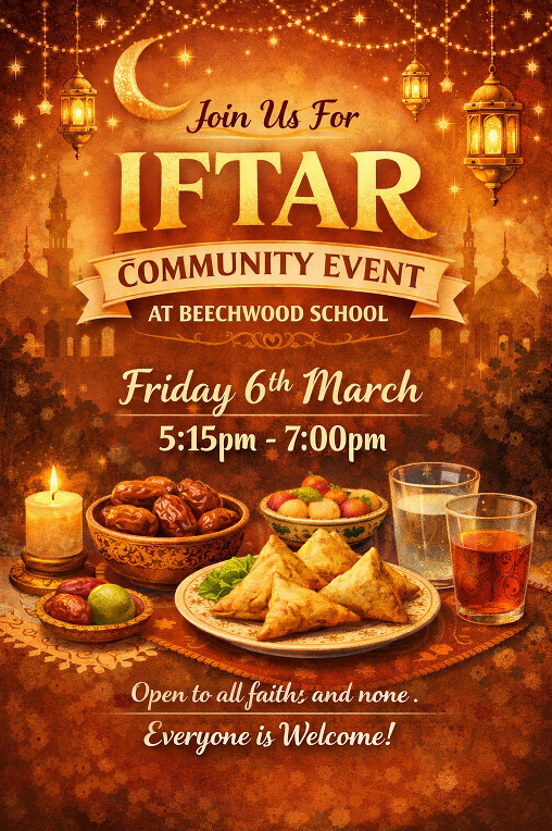 Beechwood would like to once again bring our community together by hosting an Iftar, celebrating togetherness, reflection, and shared values.