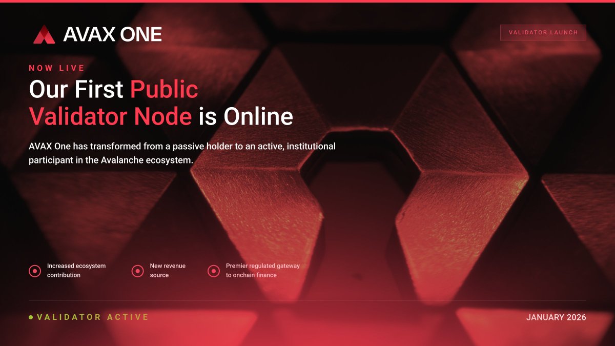We just launched our first public validator node on Avalanche. $AVX just transformed from a passive holder to an active, institutional participant in the Avalanche ecosystem. 

This initiative: 
- Increases our contribution to Avalanche ecosystem
- Adds new revenue source
-