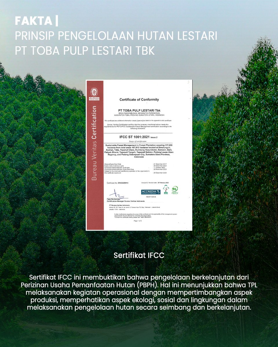 nyeknih's tweet photo. Sertifikat IFCC yang diakui global ini menunjukkan prinsip kelestarian dalam operasi usaha https://t.co/sdCTfKhWqq