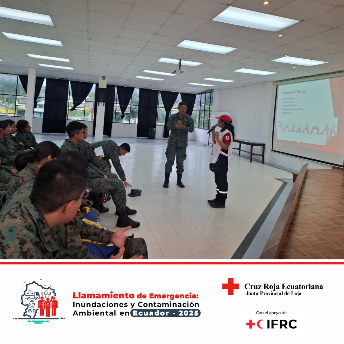 Cruzrojistas compartieron conocimientos sobre higiene y nutrición con los cadetes del Colegio Militar, promoviendo hábitos saludables y el autocuidado como parte del Proyecto del Llamamiento.

#CruzRojaEcuatoriana #ProyectoLlamamiento #SaludyBienestar
