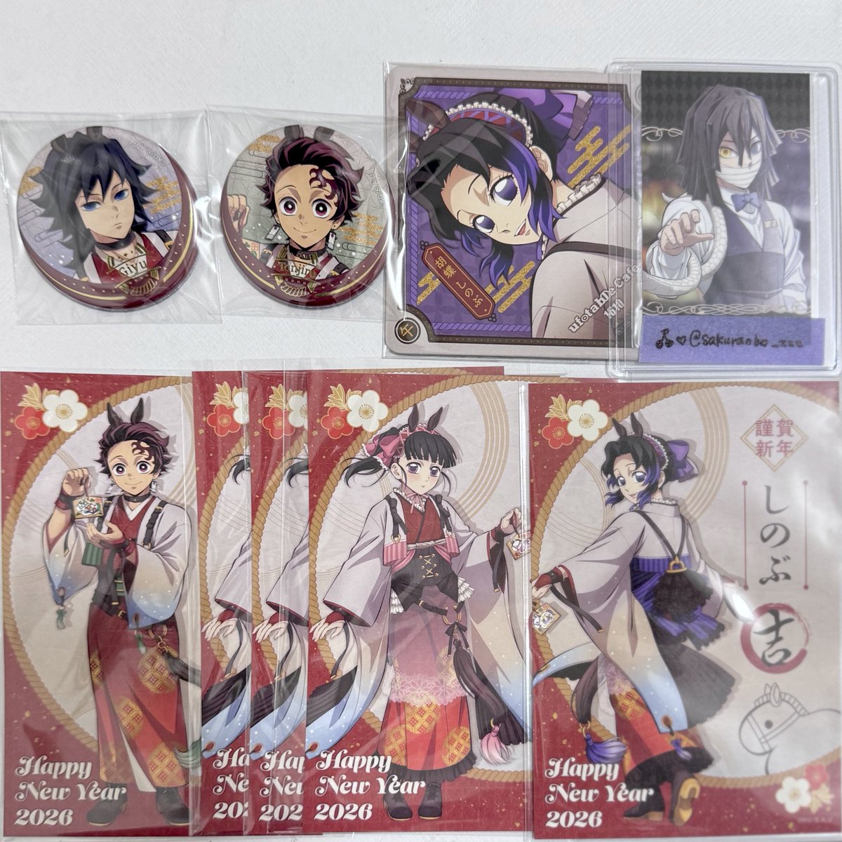 チケット風カード　義勇　しのぶ　炭治郎　カナヲ 鬼滅の刃 午年 フォトカード フォトカ チェチ 冨岡義勇 炭治郎 しのぶ