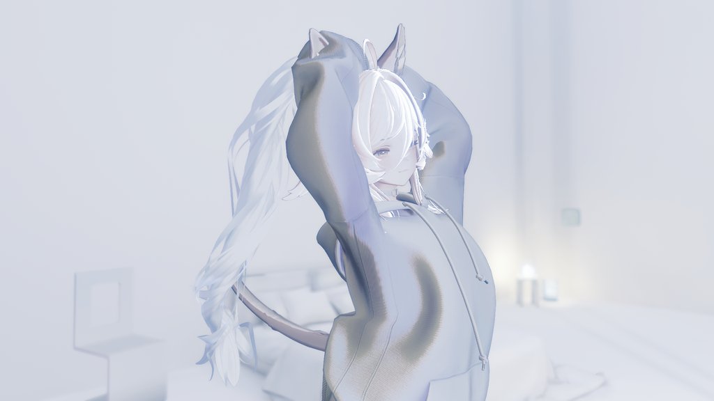 kanarimarukkoi3's tweet image. 髪結んでるポーズかわいすぎる♡⸝⋆
#Marycia3D #VRChat