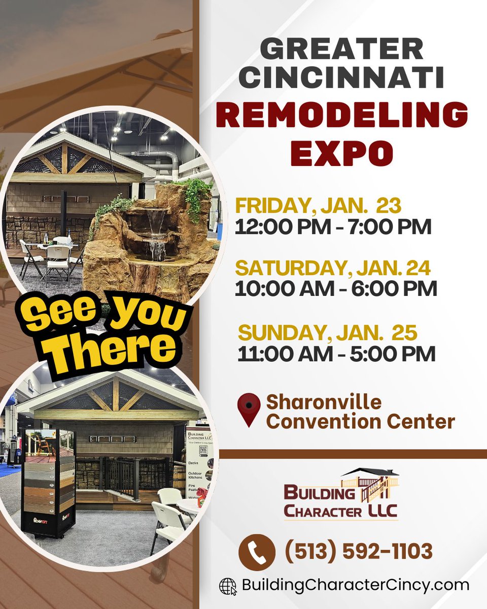Rodrigu_julia0's tweet image. Mark your calendars and save the date—we can’t wait to see you there!

#BuildingCharacterLLC #CincyRemodelingExpo #SharonvilleConventionCenter #HomeRemodeling #CincinnatiEvents #SaveTheDate #RemodelingExpo2026