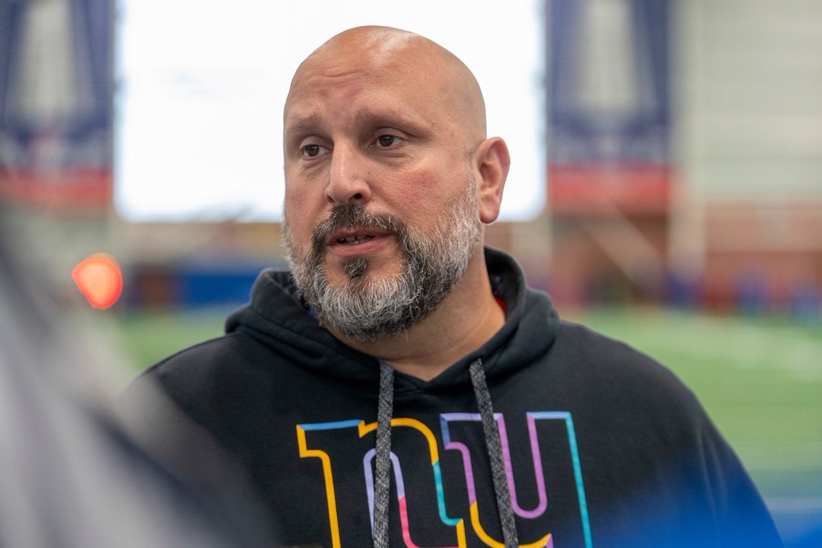 BigBlueFilmRoom's tweet image. The Giants have "strongly recommended" retaining OL coach Carmen Bricillo, per Dan Duggan.

Duggan doesn't expect Harbaugh to bring his OL coach from Baltimore, and believes Bricillo returning could happen.