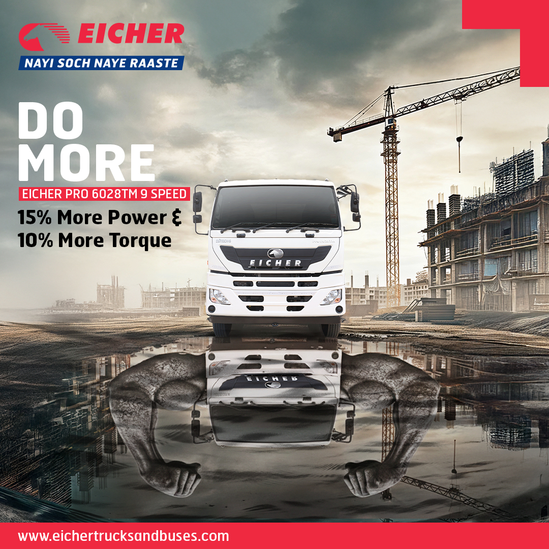 ETBIndia's tweet image. Built to Do More, the Eicher Pro 6028TM combines 240 HP and 900 Nm of torque with a smooth 9-speed transmission—delivering seamless and efficient construction operations.

#DoMoreWithEicher #NonStopPerformance #EicherHeavyDutyTrucks