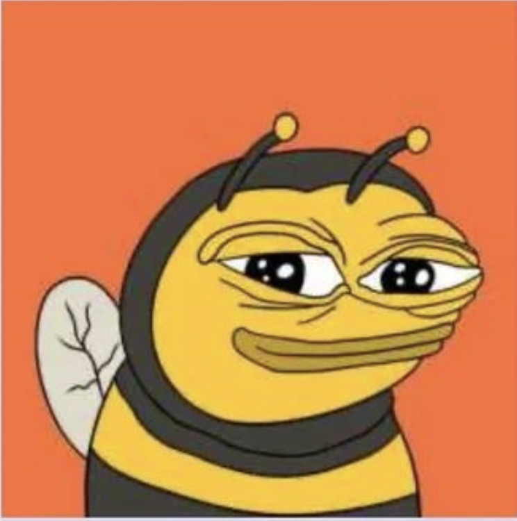 bsc现在就是早期的sol

掘金红利期，这个时期是脱离官方的市场合力期

会涌现许多很多文化，有意思的meme

老外都是跟随资金的，在你们不知道的背后，beepe车上已经载满了老外和有梦想的人

看到这个就想到这是属于bsc的金黄pepe

但这次不是青蛙，是勤劳的金黄蜂王 4chan meme $Beepe