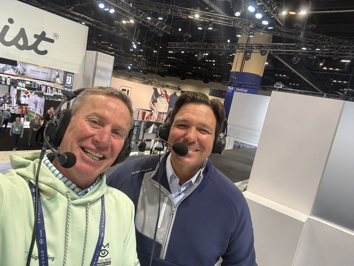 MichaelBreed's tweet image. Ran into @GovRonDeSantis this morning at the PGA Show! 

He joined A New Breed of Golf on @SiriusXMPGATOUR check out the interview on the SiriusXM app. #letsdothis