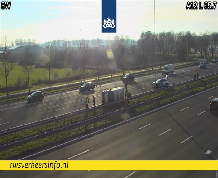 Ongeval op A12 bij Bunnik richting Arnhem