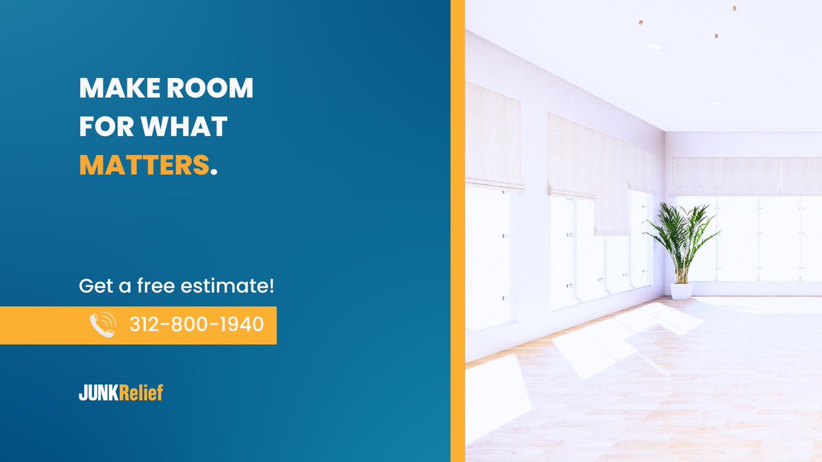 JunkRelief's tweet image. Free up space for hobbies, family, or that new furniture you’ve been dreaming about. Call us and we'll haul it away! 📞

#JunkRemoval #ChicagoHauling #ChicagoCleanout