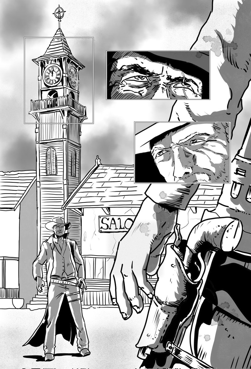 GraemeBarnes82's tweet photo. High noon! Felt like drawing a wee #western #cowboy scene. #clinteastwood #sergioleone #ComicArt #spaghettiwestern https://t.co/bkT4xggM9A