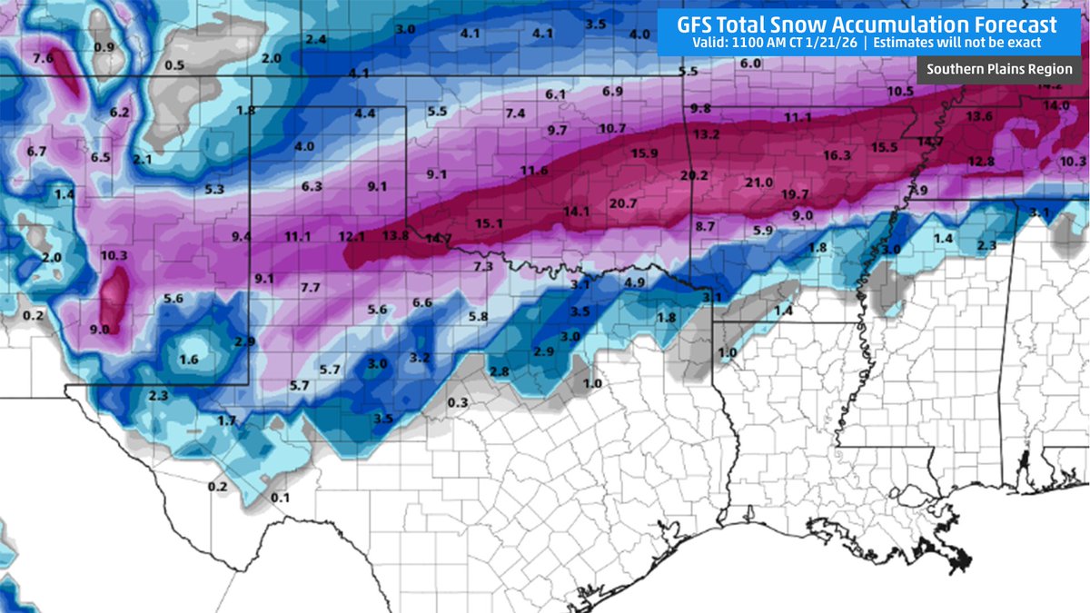 WWSUSA's tweet photo. #winterstormupdate #wxtwitter
While it is too early to give exact amounts of snow, rain, sleet, etc, here is the current guidance of snow accumulations from Friday until Monday from the GFS (American Model) and the European Model. Do not take these accumulations as exact, they will almost certainly change. When we get further in the week; we'll have a better idea as to the expected accumulations and primary precipitation types in certain areas. **These maps only project snow accumulations, not freezing rain or sleet.**