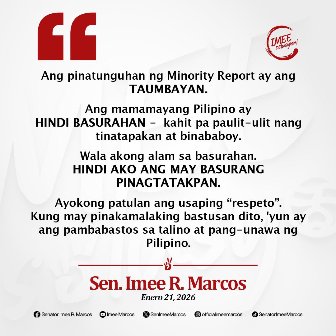 nabunturanguy's tweet image. TANGINA mo IMEE MARCOS! 
Hindi mo nga kailangang pagtakpan ang basura.  Kasi, paano mo pagtatakpan ang SARILI MO, eh kitang-kita naman ng lahat na basura ka.  HUWAG KANG MAGPANGGAP na nagmamahal sa mga Pilipino. Noong martial law ng tatay mo, kung ano-anong KAHAYUPAN ang…