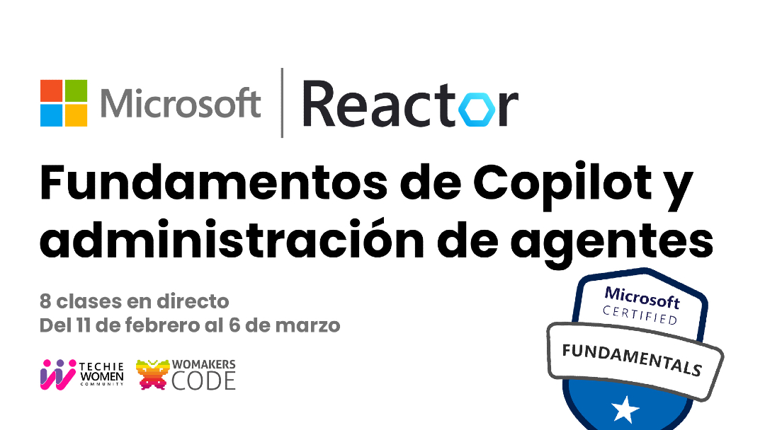 Microsoft ha presentado un nuevo curso de IA: Fundamentos de Copilot y administración de agentes

→ Gratis, en español y con certificado
→ 8 clases: Desde IA generativa a creación de agentes
→ Comienza el 11 de febrero

developer.microsoft.com/es-es/reactor/…