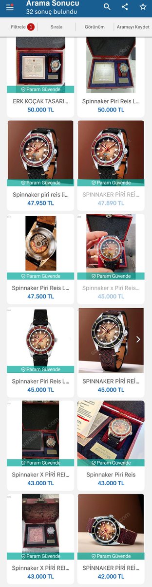 19 bin'e aldığı saati 3 gün sonra 50 bin'e satışa koyabilmek ne seviye bir çekinmezliktir? "Elden teslim" yazanlar, alışveriş yaparken alıcının yüzüne nasıl bakabilecek? İnsanlığa dair umutları yitireli çok olsa da şaşırmadan edemiyoruz.

#spinnaker #pirireis #erkkoçak #teksaat