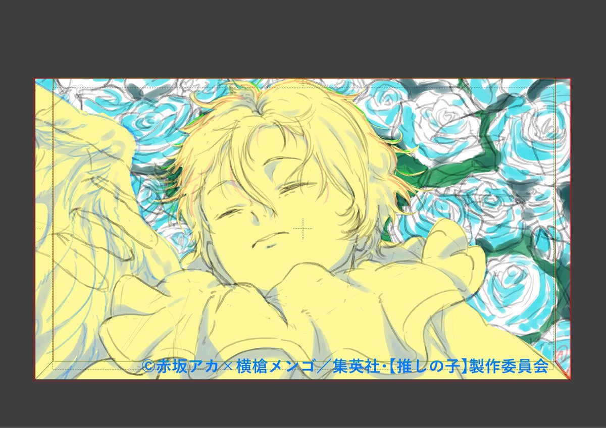 amoji5721's tweet photo. 推しの子三期オープニング参加しました。レイアウトなど諸々作業させていただきました。二原作業をしてくださった方々ありがとうございました！#推しの子 https://t.co/csrph45i1E