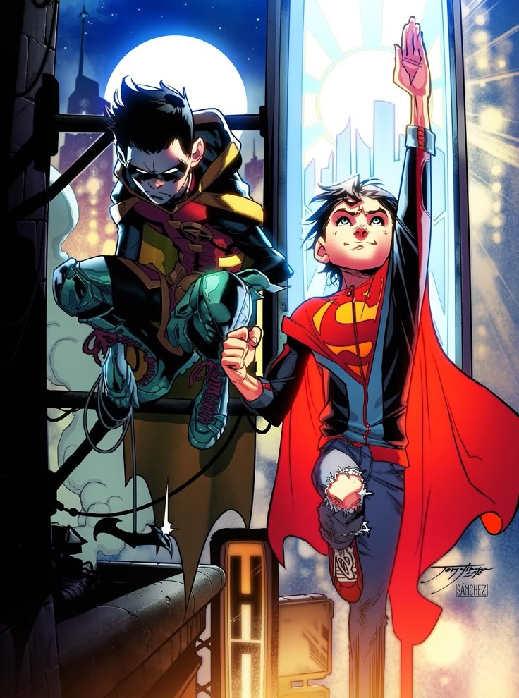 Nacao_DC's tweet image. O filho do Damian no futuro é igualzinho ao Jon Kent criança