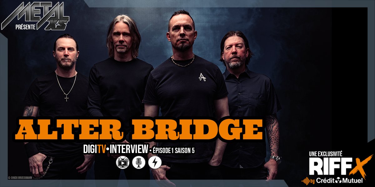 RIFFX_fr's tweet image. Premier épisode #METALXS de l’année 2026 !
Les américains @alterbridge sortent leur huitième album, et l'équipe a rencontré Mark Tremonti et Myles Kennedy ses indissociables émissaires 💥
Épisode sur riffx.fr/metalxs-episod… et sur la chaîne Youtube de @RIFFX_fr 📲
#AlterBridge