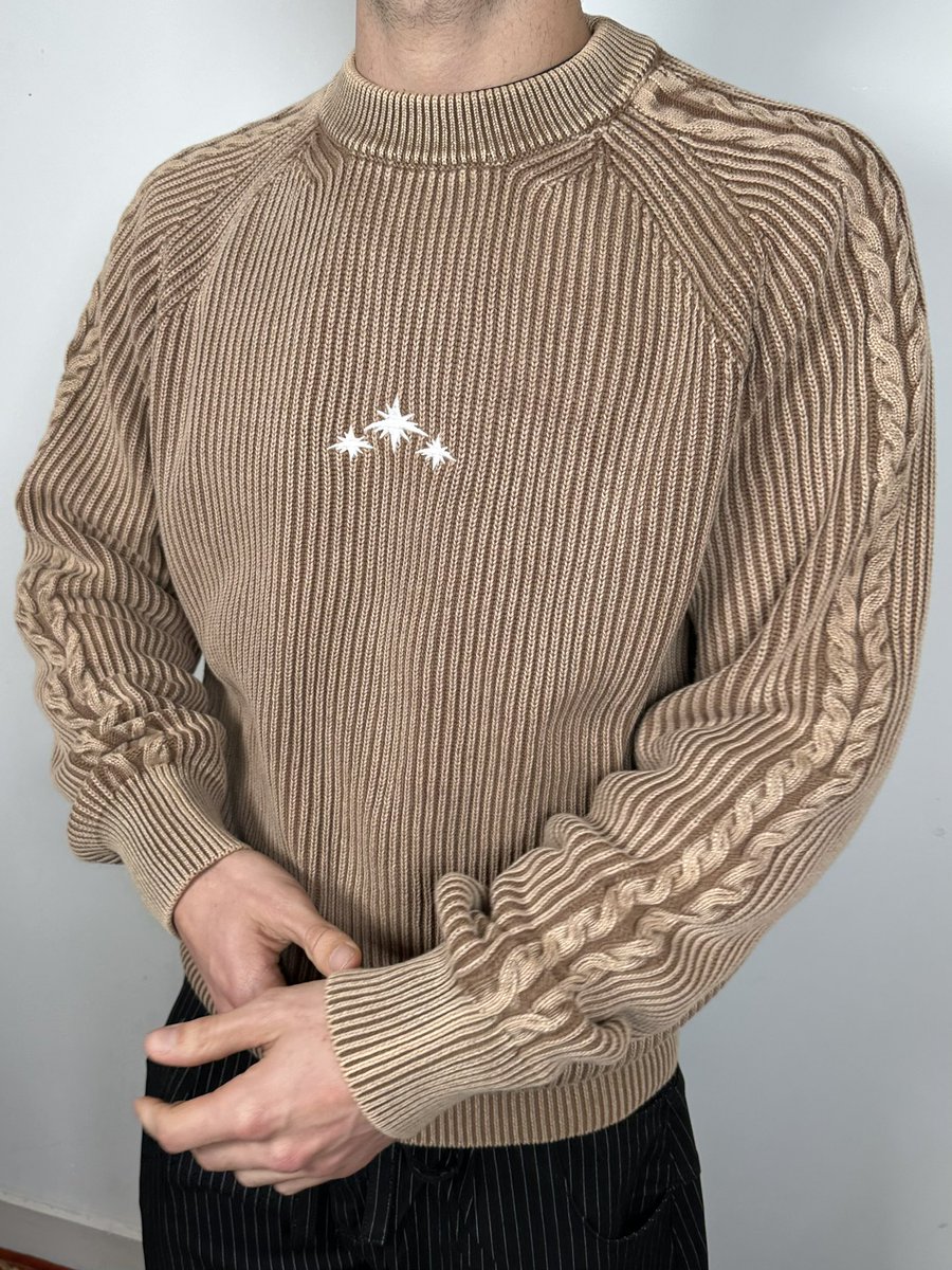 washed beige knit