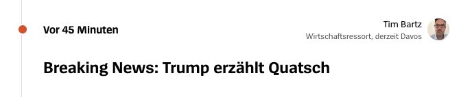 Mehr muss man zu Donald Trump beim <a href="/wef/">World Economic Forum</a> in Davos eigentlich gar nicht wissen.